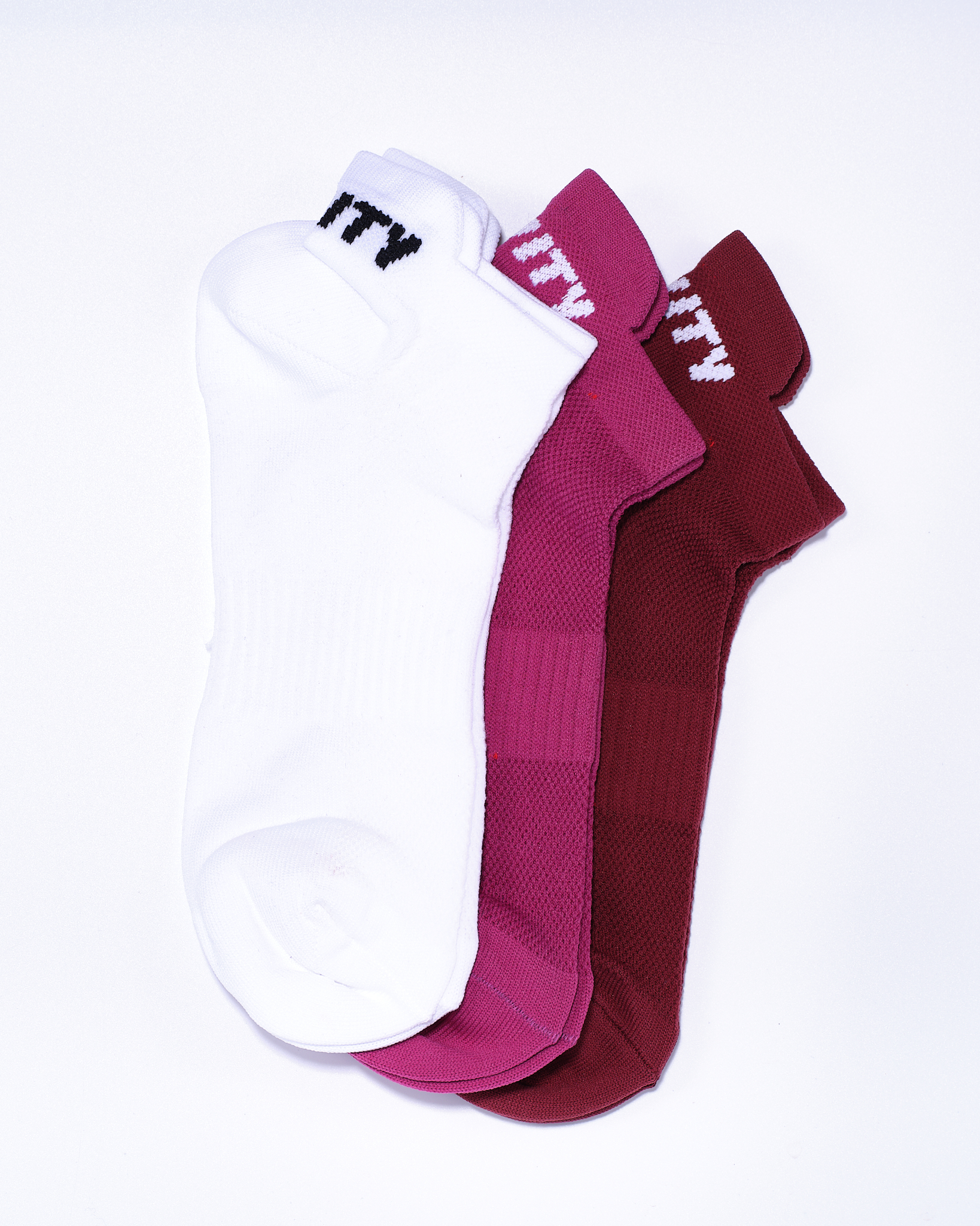 LEVITY 3-pack Training Sock White\Pink\Burgundy