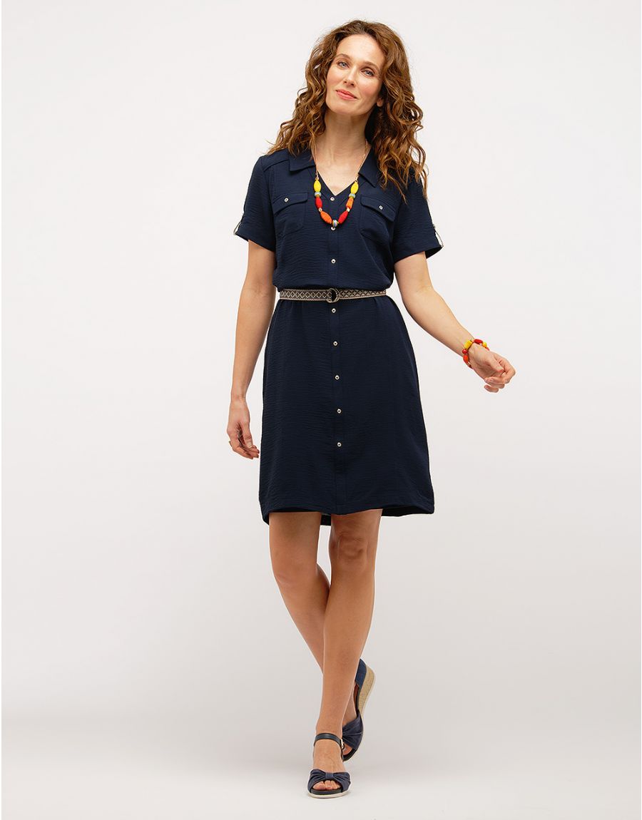 Robe chemisier city bleue