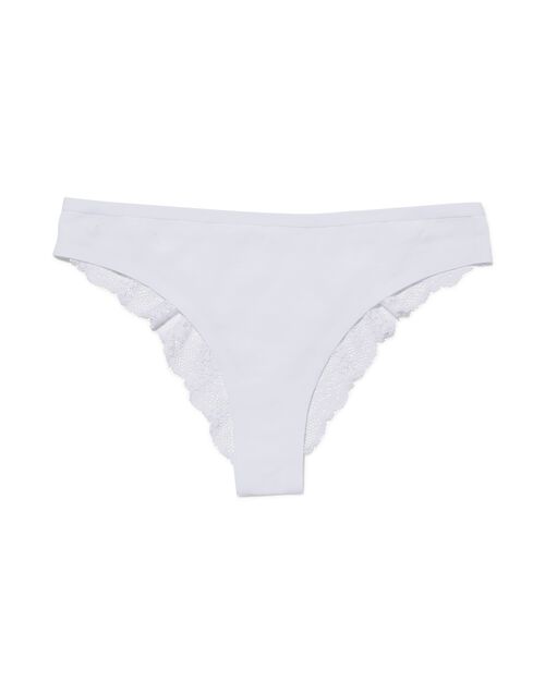slip brésilien femme coton avec dentelle blanc