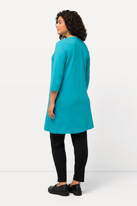 Longshirt, Zierbänder, A-Linie, V-Ausschnitt, 3/4-Arm