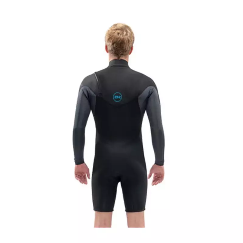 Combinaison shorty DAKINE Quantum Chest Zip L/S Shorty 2/2 Flatlock Black/Grey