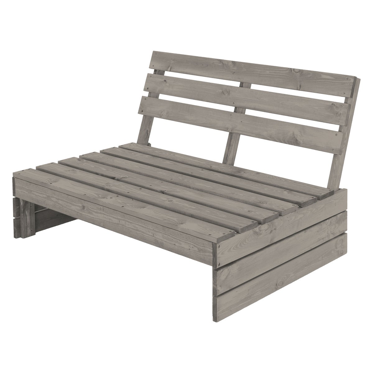 ECD Germany 3-zits tuinbank van massief dennenhout, 116x76,5x80 cm, grijs, robuust & weerbestendig, bank met rugleuning, houten bank, terrasbank, tuinmeubelen, bank voor tuin, balkon, terras