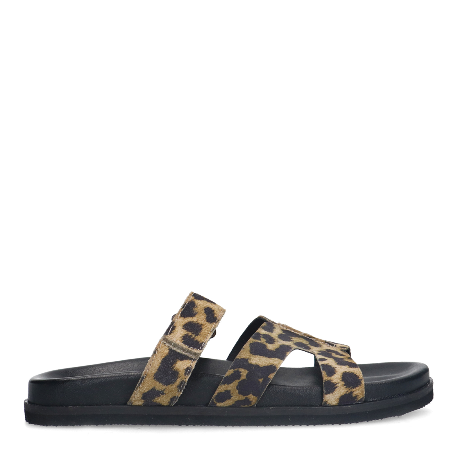 Leopard slippers met bandje
