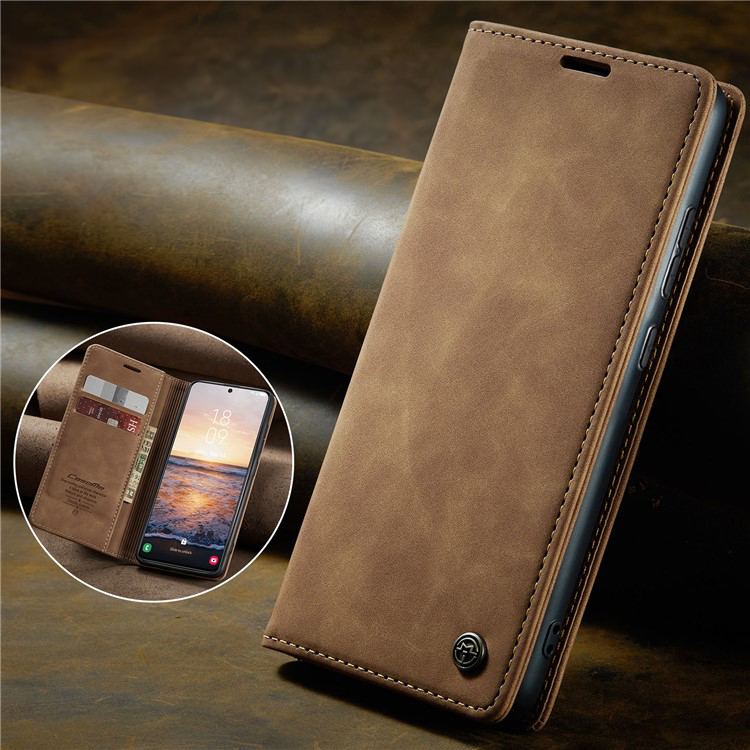 Samsung Galaxy S24  Plus Leder Tasche Flip Wallet Etui mit Kartenfächern - Braun