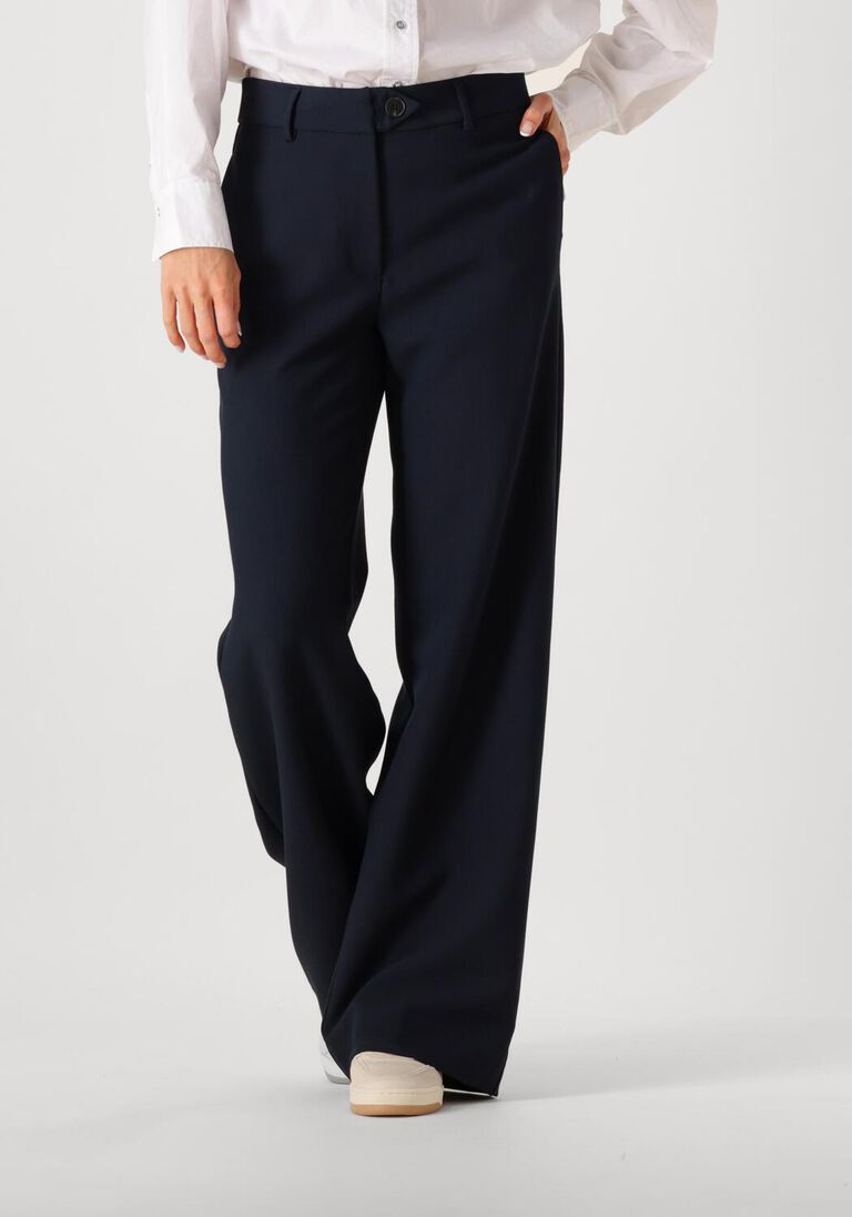 donkerblauwe co'couture wijde broek vola long wide pant