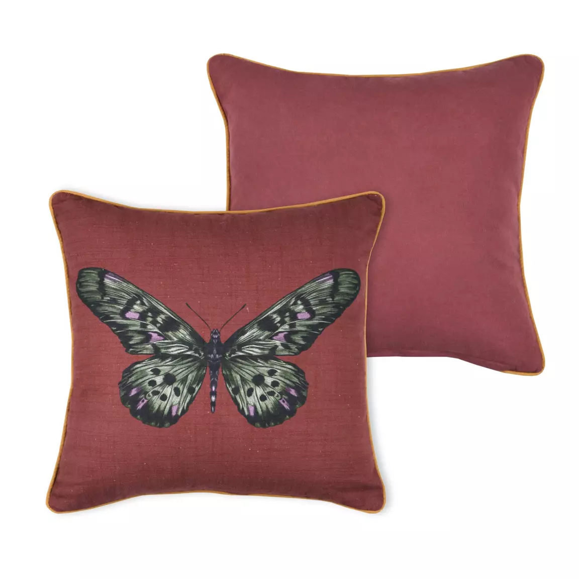 Coussin carré (40 cm) Curiosity Rouge grenache