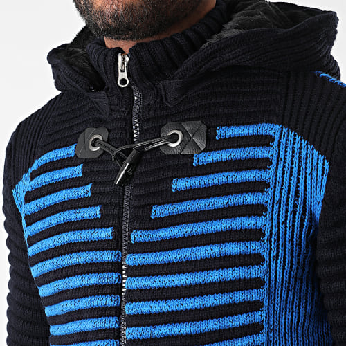 Gilet Zippé Capuche 3005 Bleu Marine Bleu Clair
