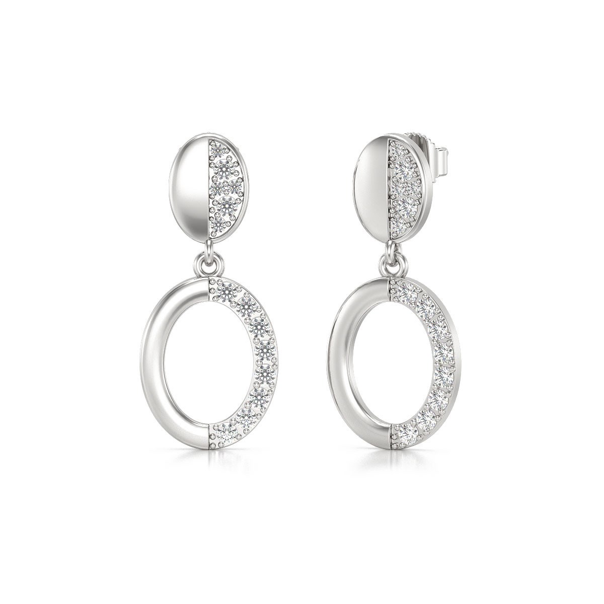 Boucles d'oreilles ADEN Diamants sur Argent 925 2.67grs