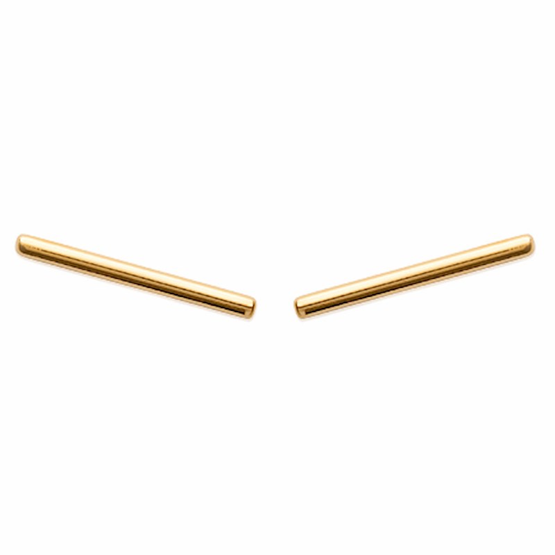 Boucles d'Oreilles Plaqué Or Barres Tiges