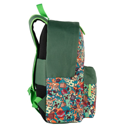 Mochila Escolar Minecraft Crazy Americana Adaptável A Carro
