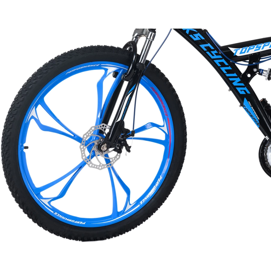 KS Cycling Mountainbike Fully 26 Zoll Topspin schwarz-blau