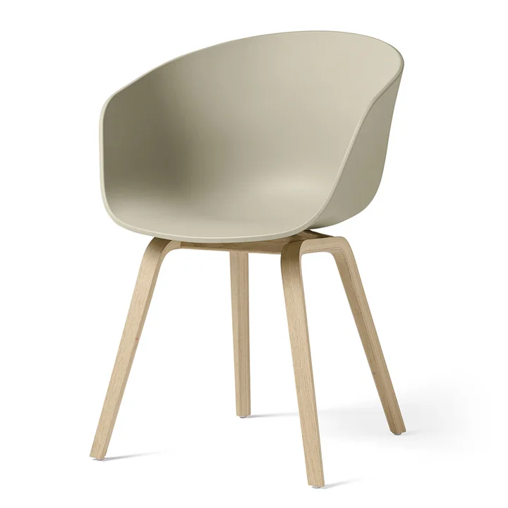HAY - About A Chair AAC 22, Eiche lackiert / pastel green 2.0 (Kunststoffgleiter)