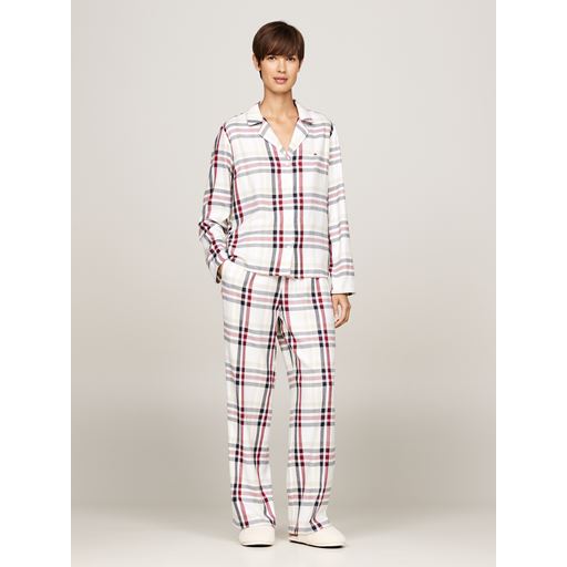 Tommy Hilfiger Gift Full Flannel Pyjamassæt, Heritage Check Ivory, L