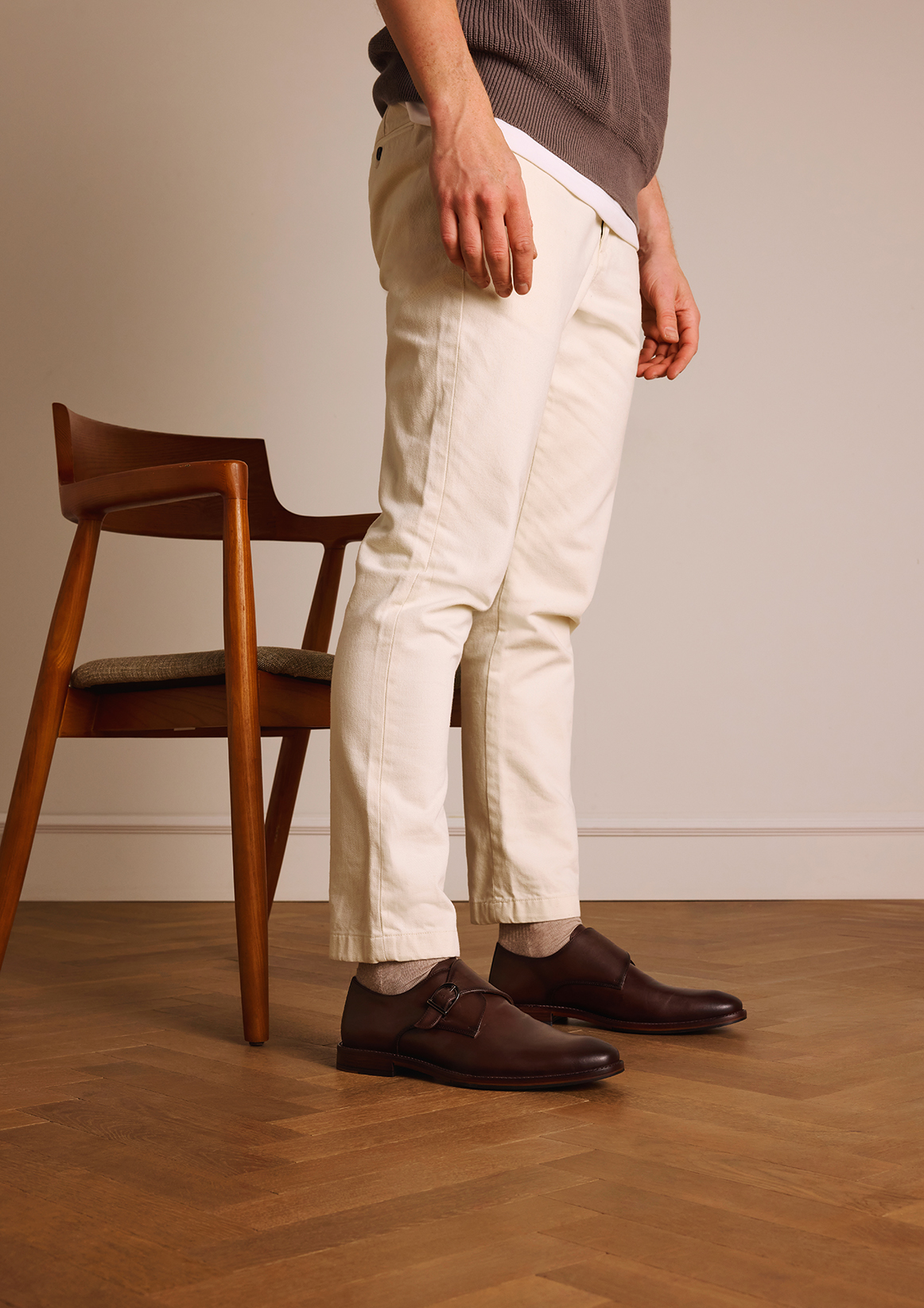 Donkerbruine suède veterschoenen