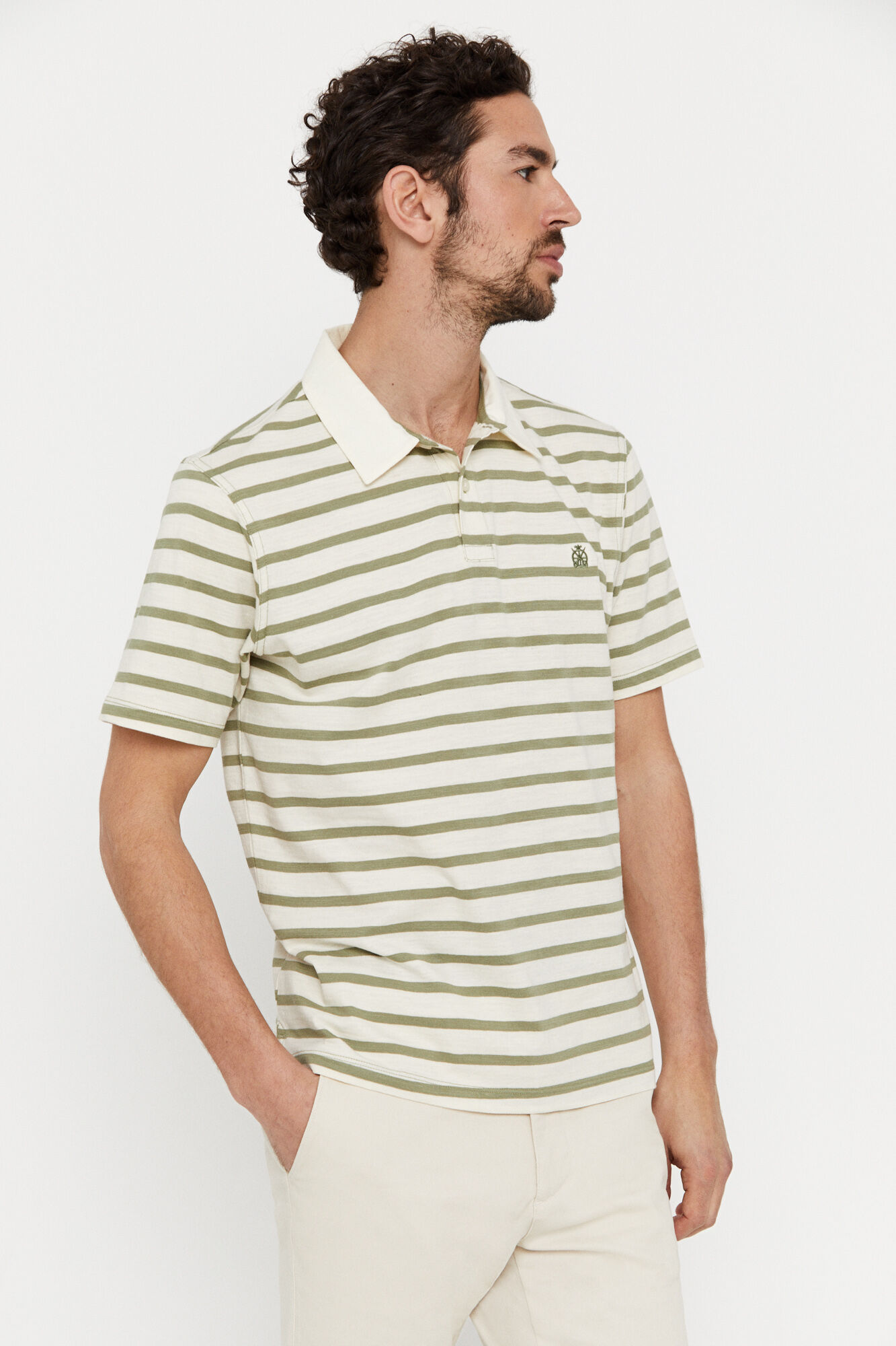 Polo de raios slub - Cáqui