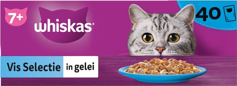 Whiskas Kattenvoer - Senior 7+ - Vis Selectie in gelei - 40x85g