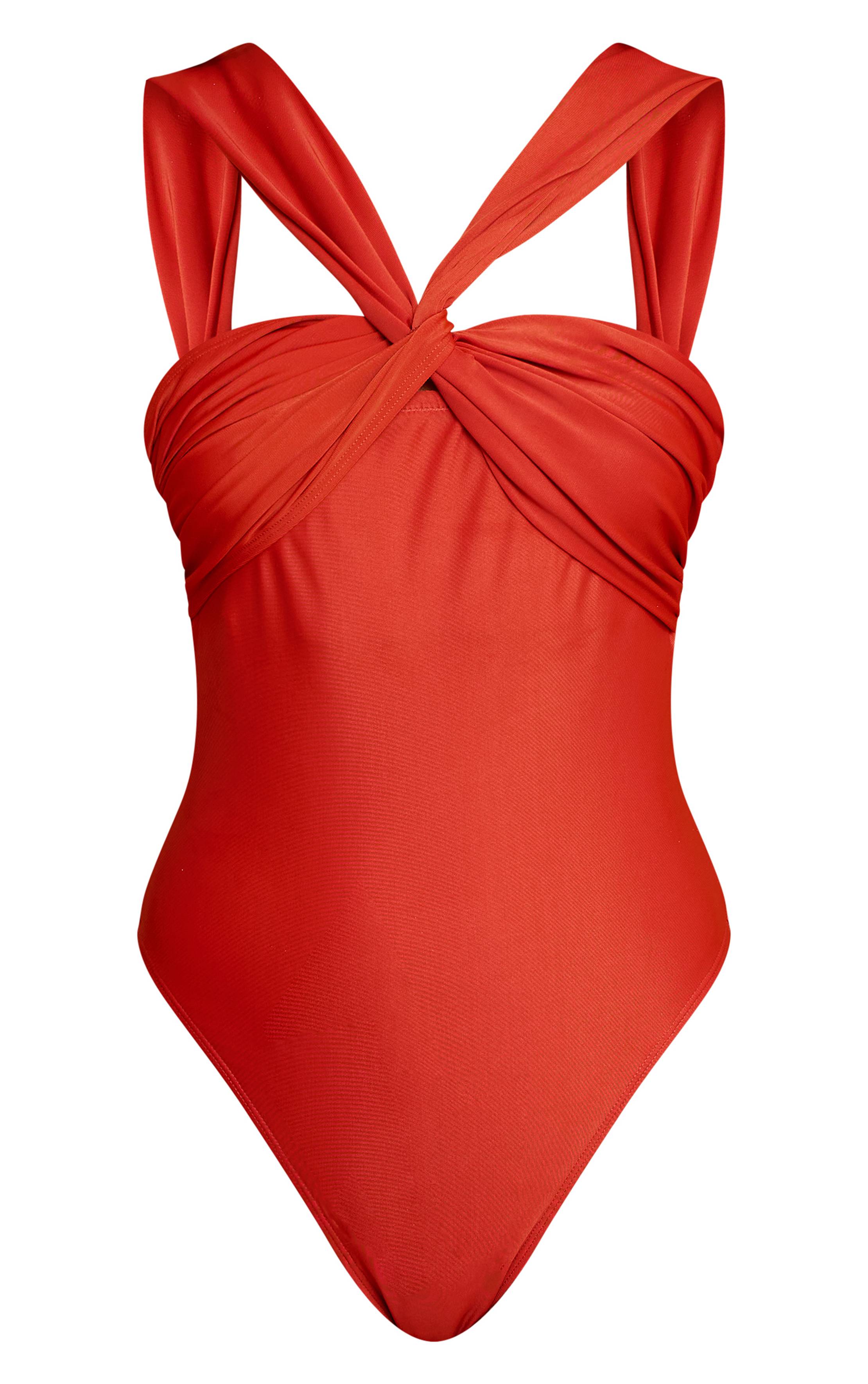 Rouille Maillot De Bain À Buste Froncé