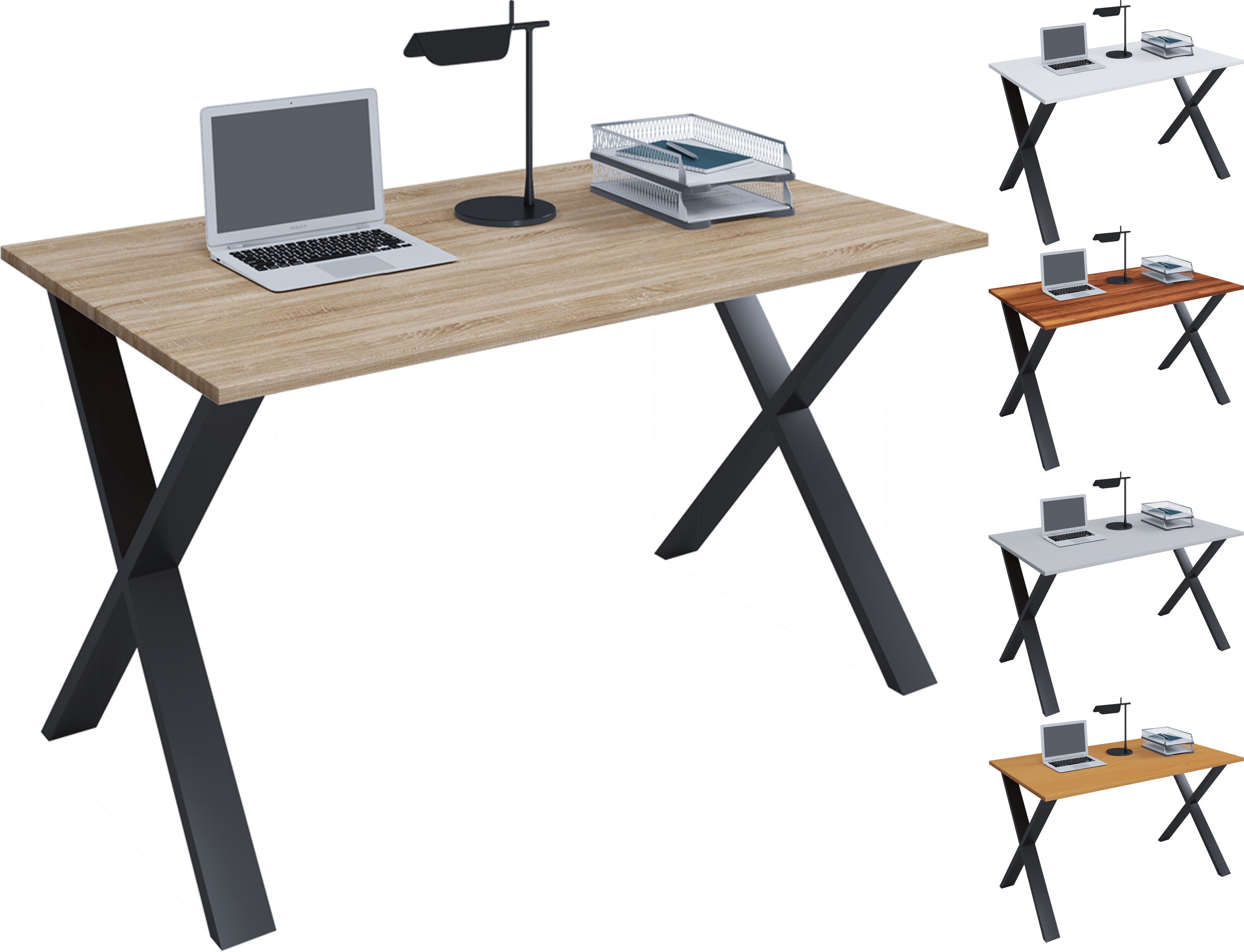 VCM Holz Schreibtisch Computertisch Arbeitstisch Büromöbel Lona X SW