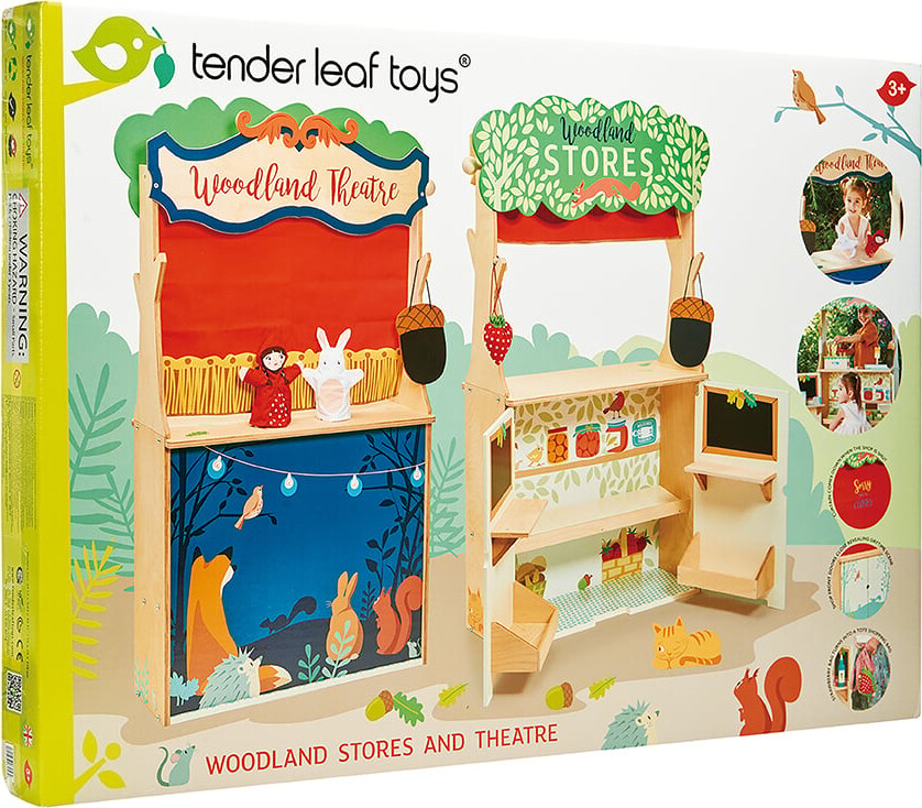 Tender Leaf - 2-I-1 Legetøjs Købmandsbutik Og Teater