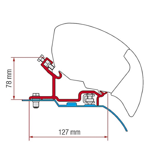 Adaptateur store Fiamma F65 F80 Ducato H3 après 2006