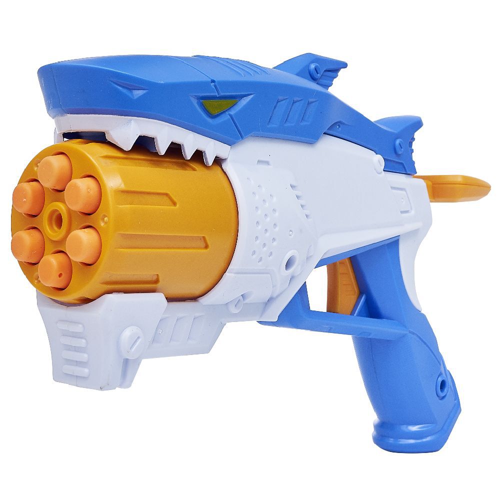 Pistolet requin bleu et 8 fléchettes