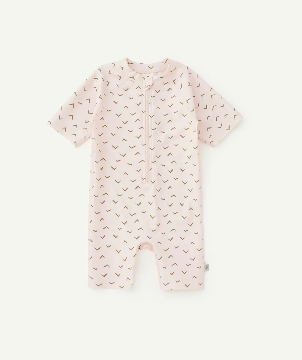 LASSIGCOMBINAISON ANTI-UV BÉBÉ ROSE AVEC IMPRIMÉ KAKI