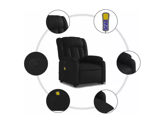 Fauteuil inclinable de massage Noir Similicuir