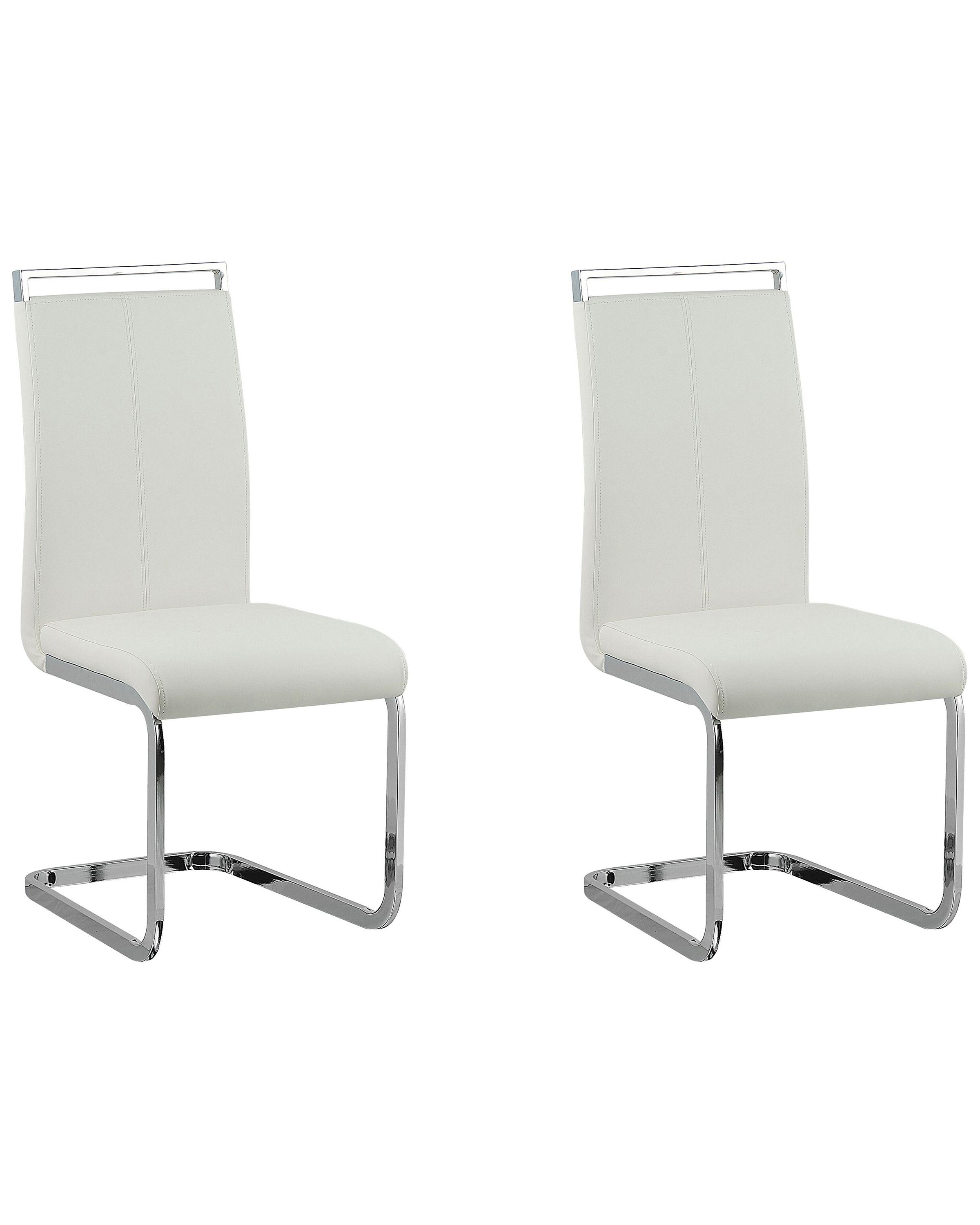 Set van 2 eetkamerstoelen GREEDIN Kunstleer Wit