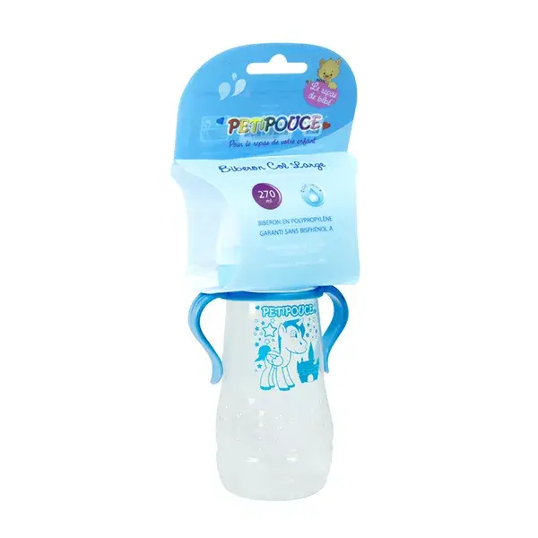 Mamadeira de plástico Estipharm com gargalo largo, 270ml