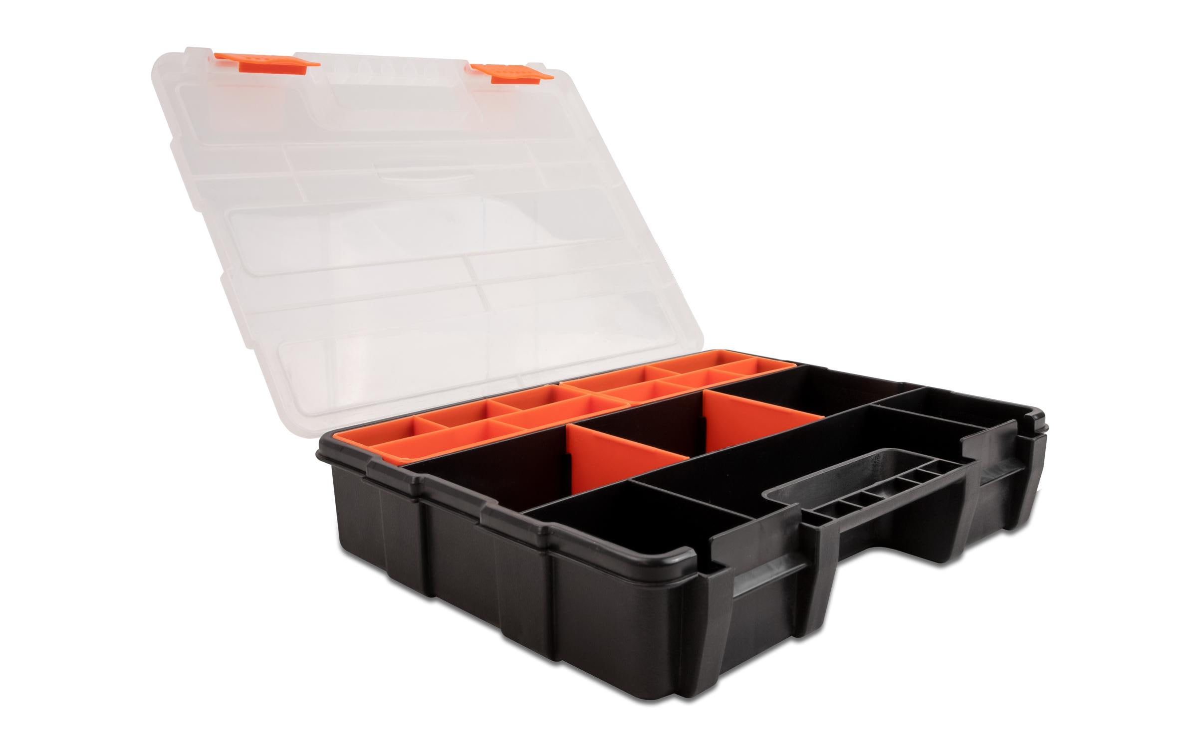 Sortimentskasten Orange / Schwarz 21 FächerDelock Sortimentsbox mit 21 Fächern 290 x 220 x 60 mm Orange / Schwarz