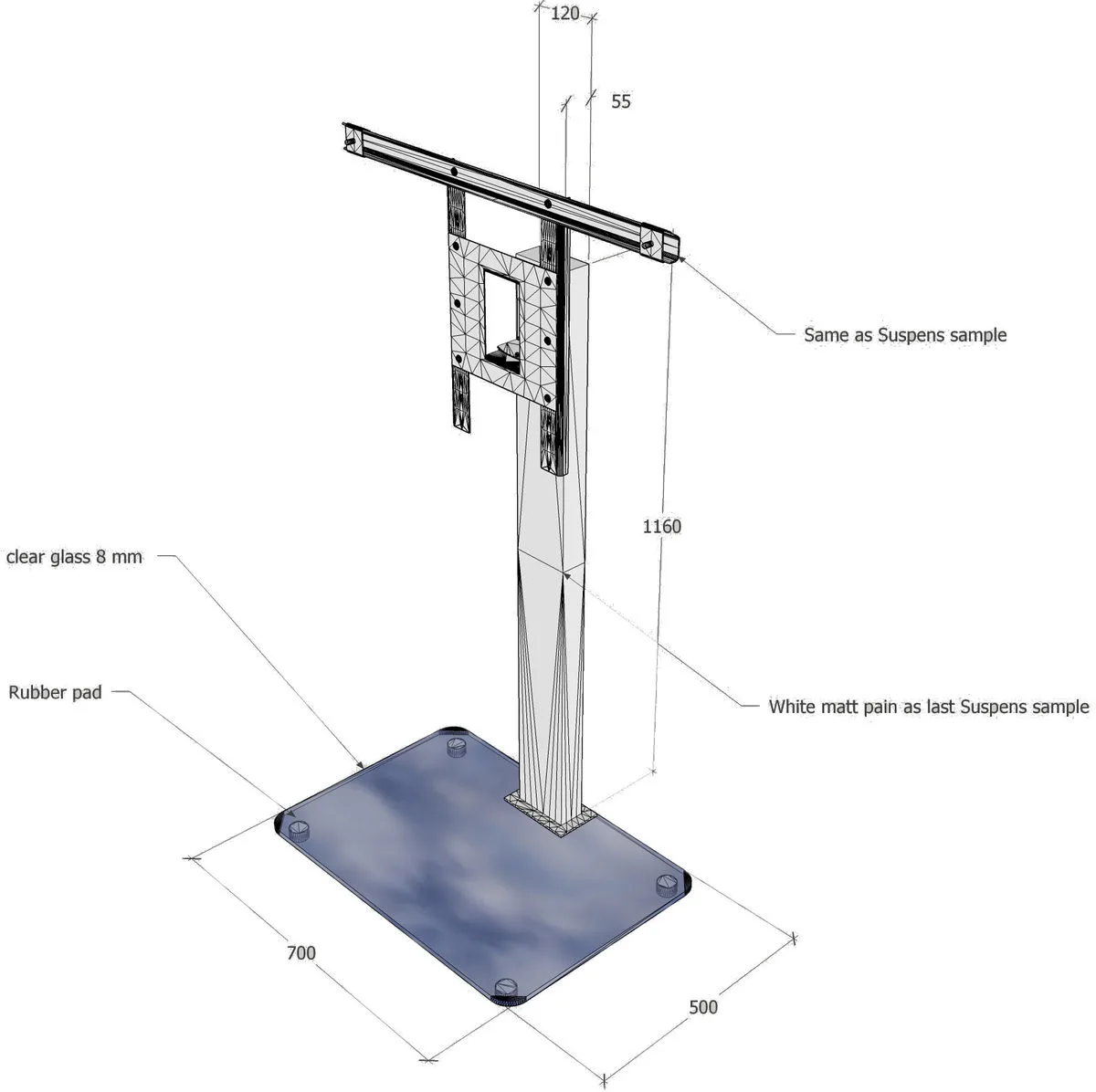 NorStone Suspens Plus Blanc Supports TV