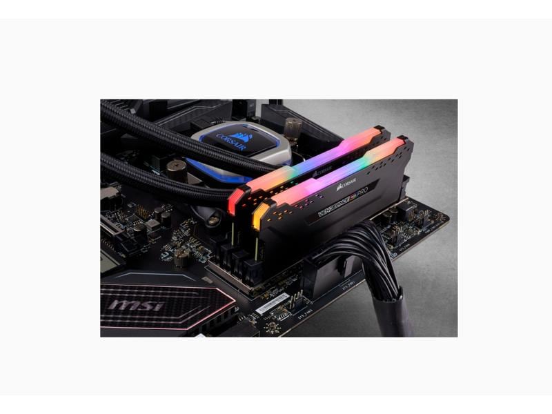 Corsair DDR4-RAM Vengeance RGB PRO Black iCUE 3200 MHz 2x 1 High-Performance Arbeitsspeicher mit Multi-Zone-RGB-Beleuchtung