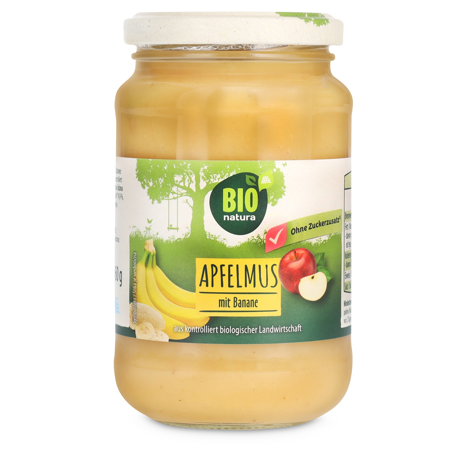BIO NATURA BIO-Apfelmus mit Frucht, Banane 370 ml