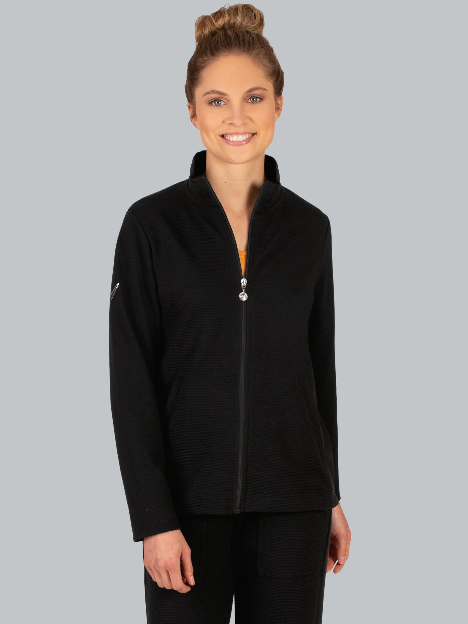 Jacke mit funkelnden Strass-Steinen Schwarz
