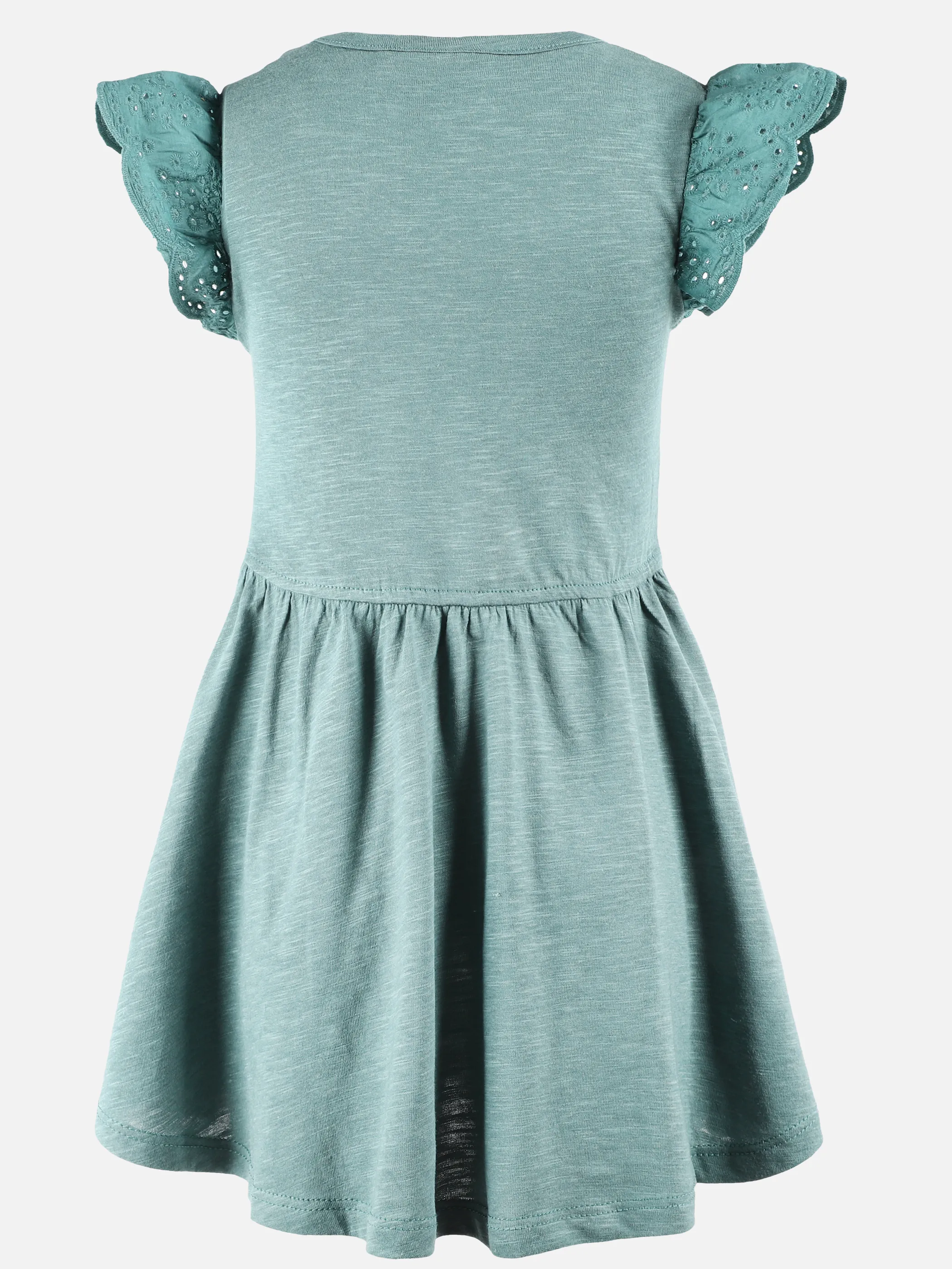 Mädchen Kleid mit Lochstickerei und Blumendetails