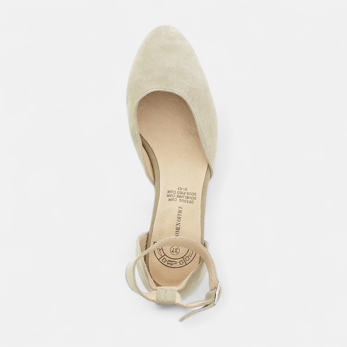 Escarpins quartiers ouverts Femme en cuir beige