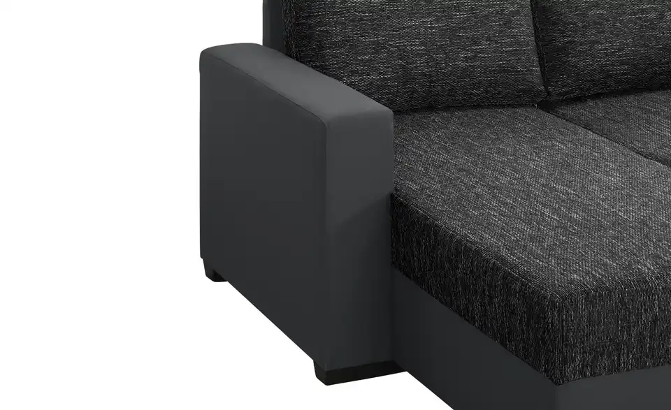 Ecksofa Navarra Schwarz, Anthrazit links