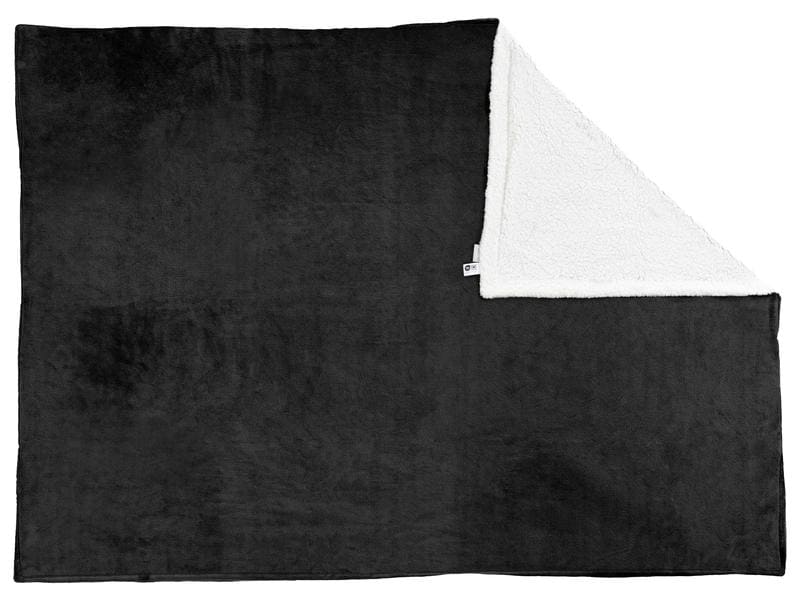 COCON Decke Fleece Sherpa 150 x 200 cm, Anthrazit-Weiss Flauschige Fleecedecke