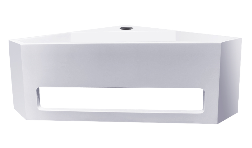 Mueller Viggo hoekfontein solid surface 35x35x16cm mat wit