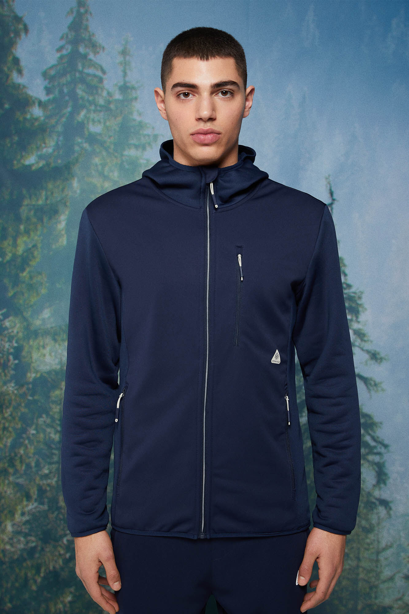 Casaco softshell combinado - azul escuro
