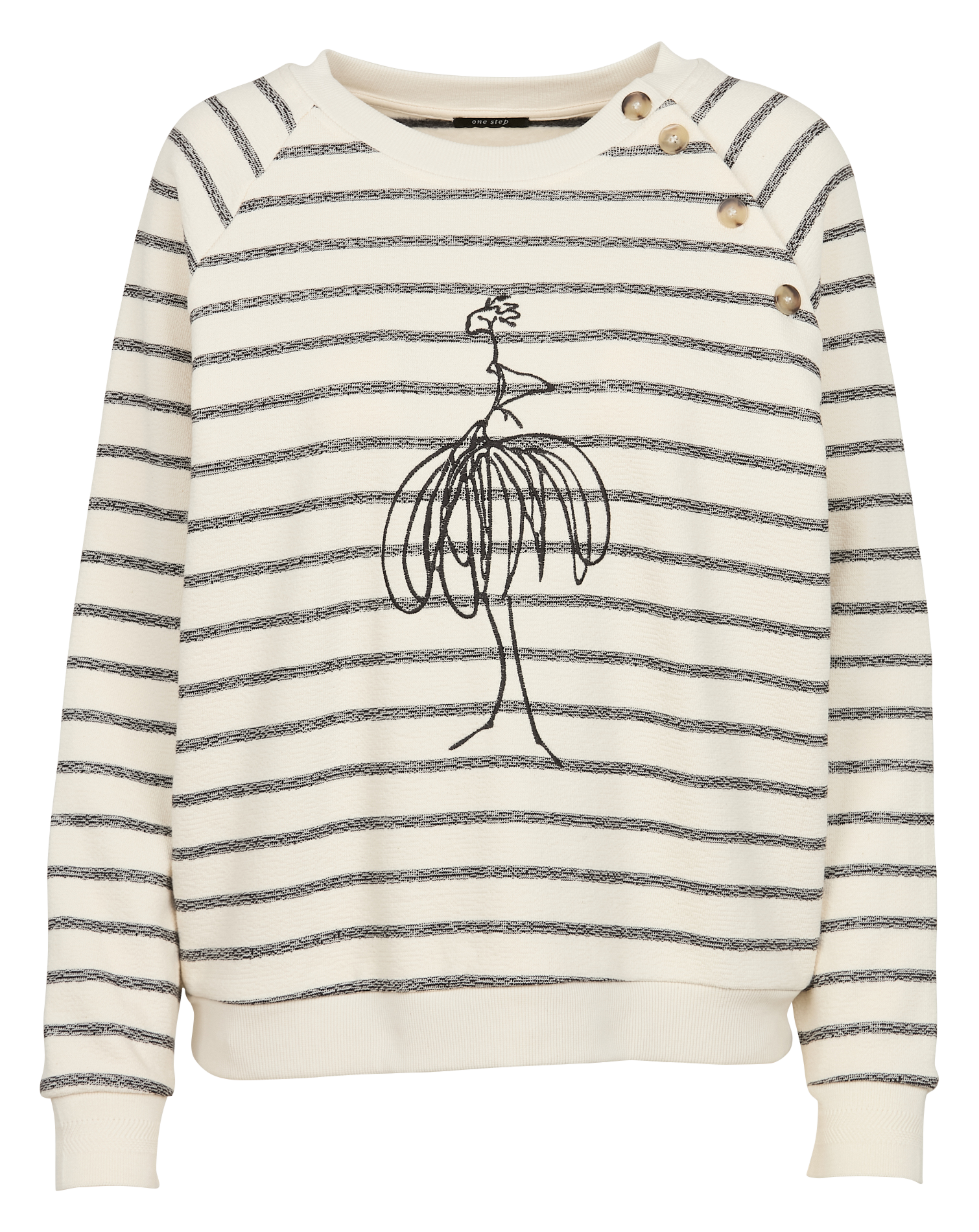 MARCEAU - Sweat ample col rond en coton mélangé | Blanc