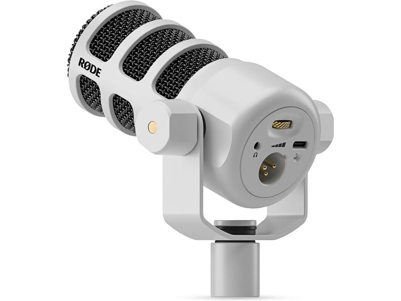 Rode Mikrofon PodMic USB, Weiss Vielseitiges, dynamisches Broadcast-Mikrofon
