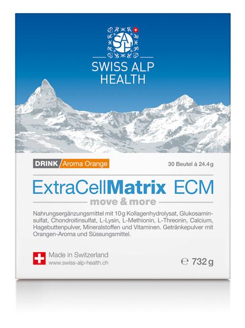 EXTRA CELL Matrix ECM Drink für Gelenke Knorpel Bänder Sehnen und Knochen<br>30 Stück, Beutel, Pulver, Aroma Orange