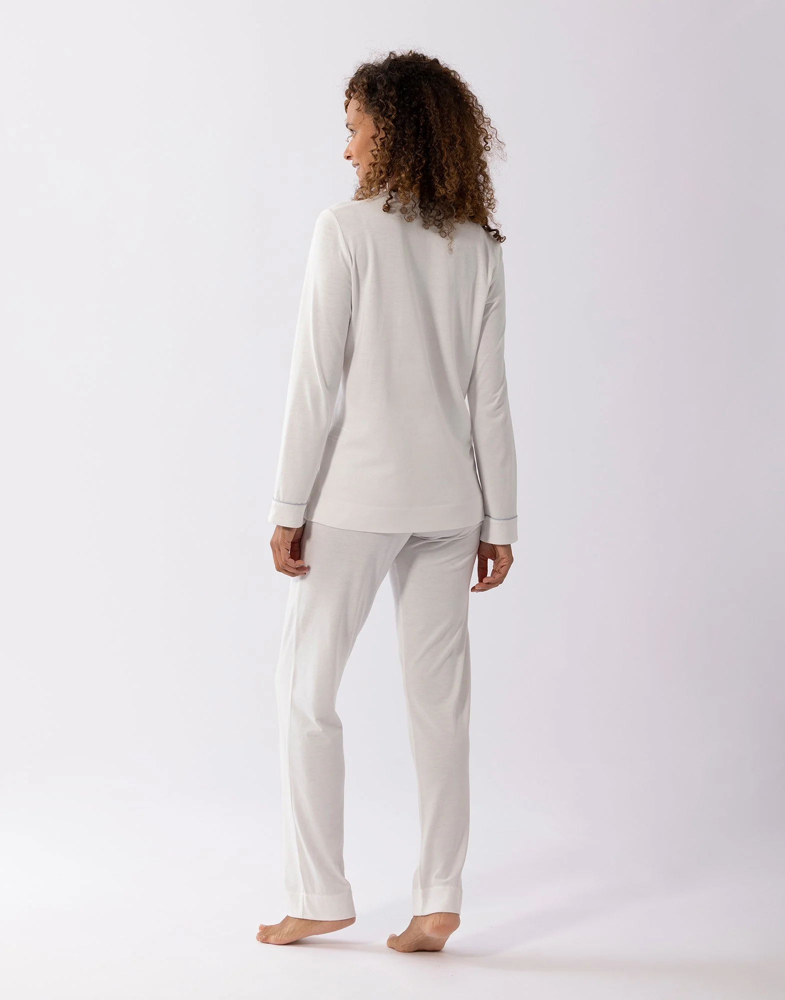 INTEMP A02 - Pyjama en coton modal | Blanc