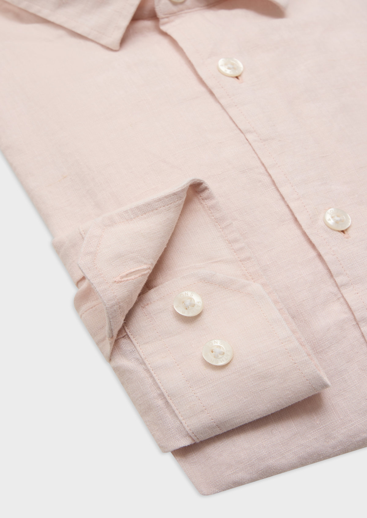 Chemise sport Slim en lin uni rose