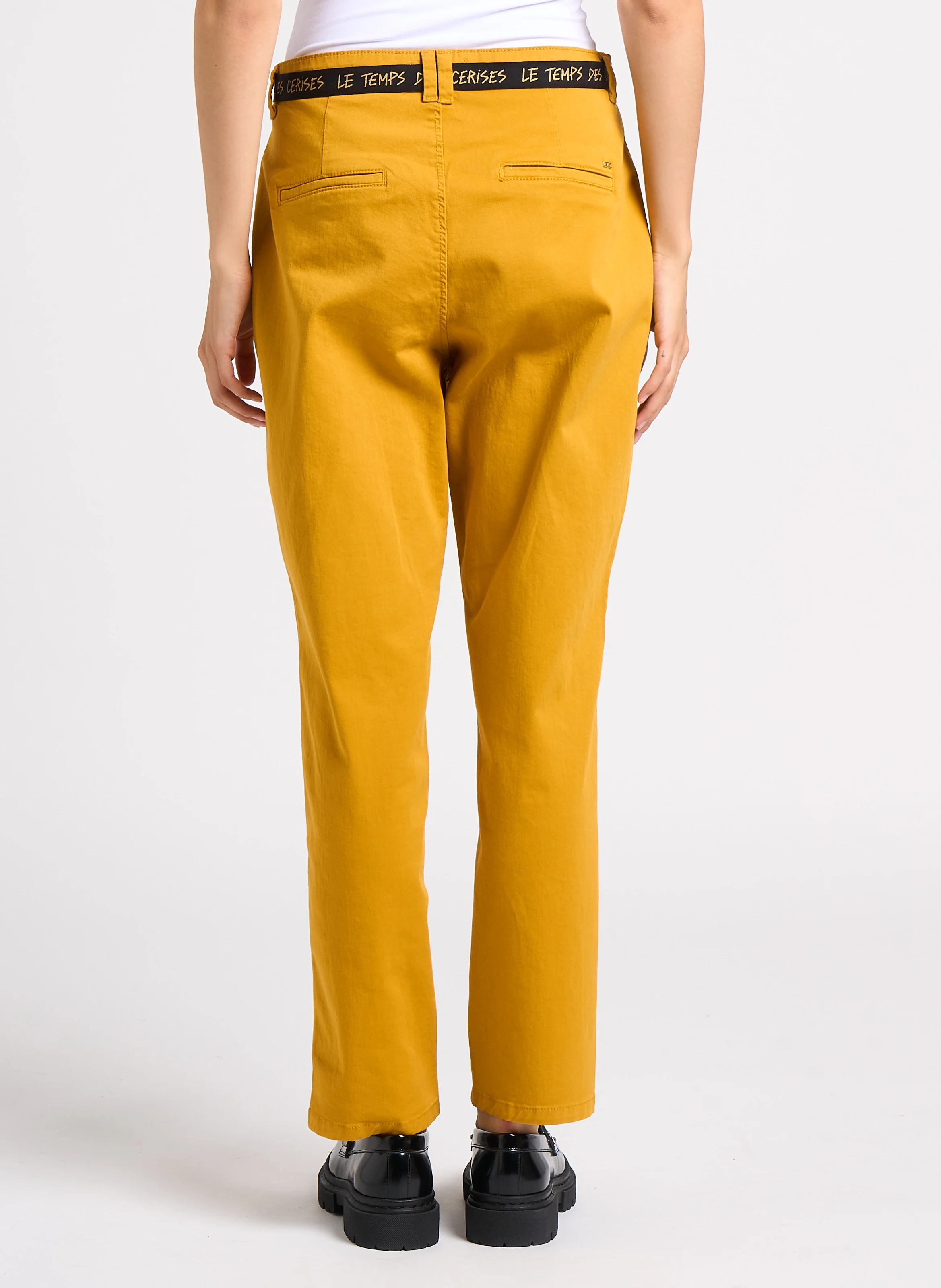 ERLE - Pantalon chino en coton mélangé | Jaune