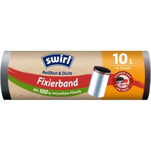 Swirl 10 l Fixierband-Müllbeutel Reißfest & Dicht