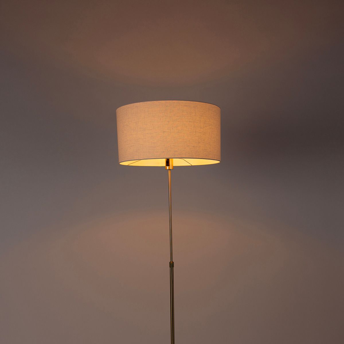 Vloerlamp verstelbaar goud met kap wit 50 cm - Parte