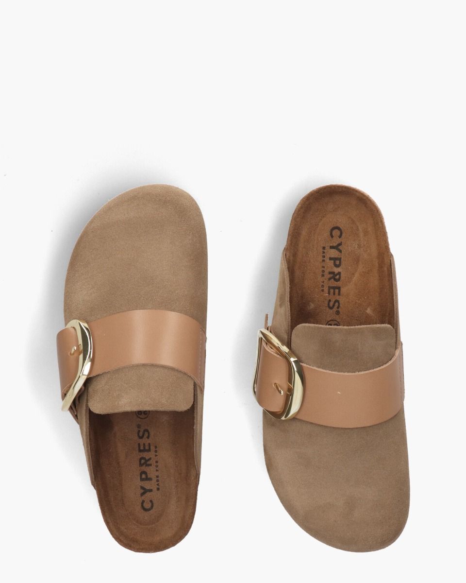 Cypres Timna Taupe Damesslippers