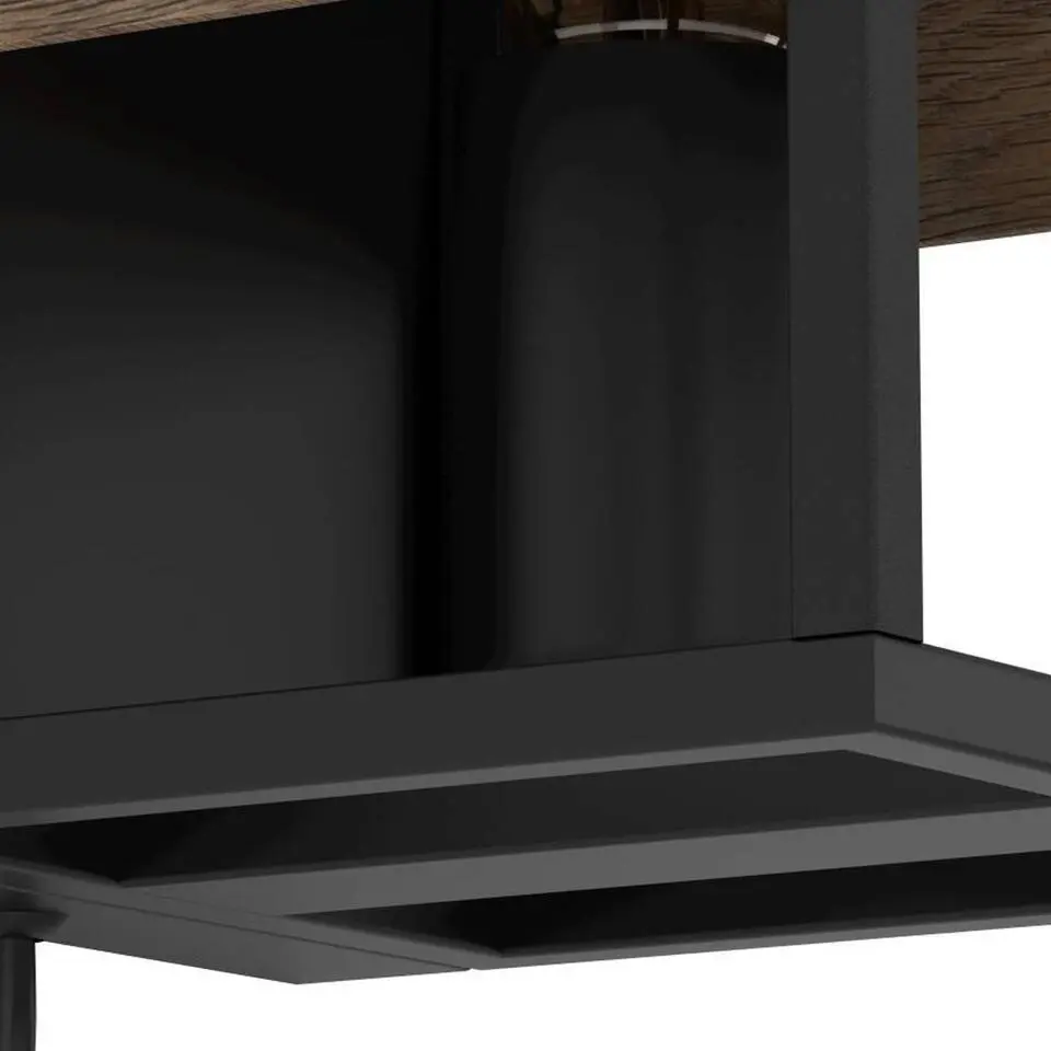 EGLO Evesham Wandlamp - E27 - 24 cm - Zwart/Bruin - Hout